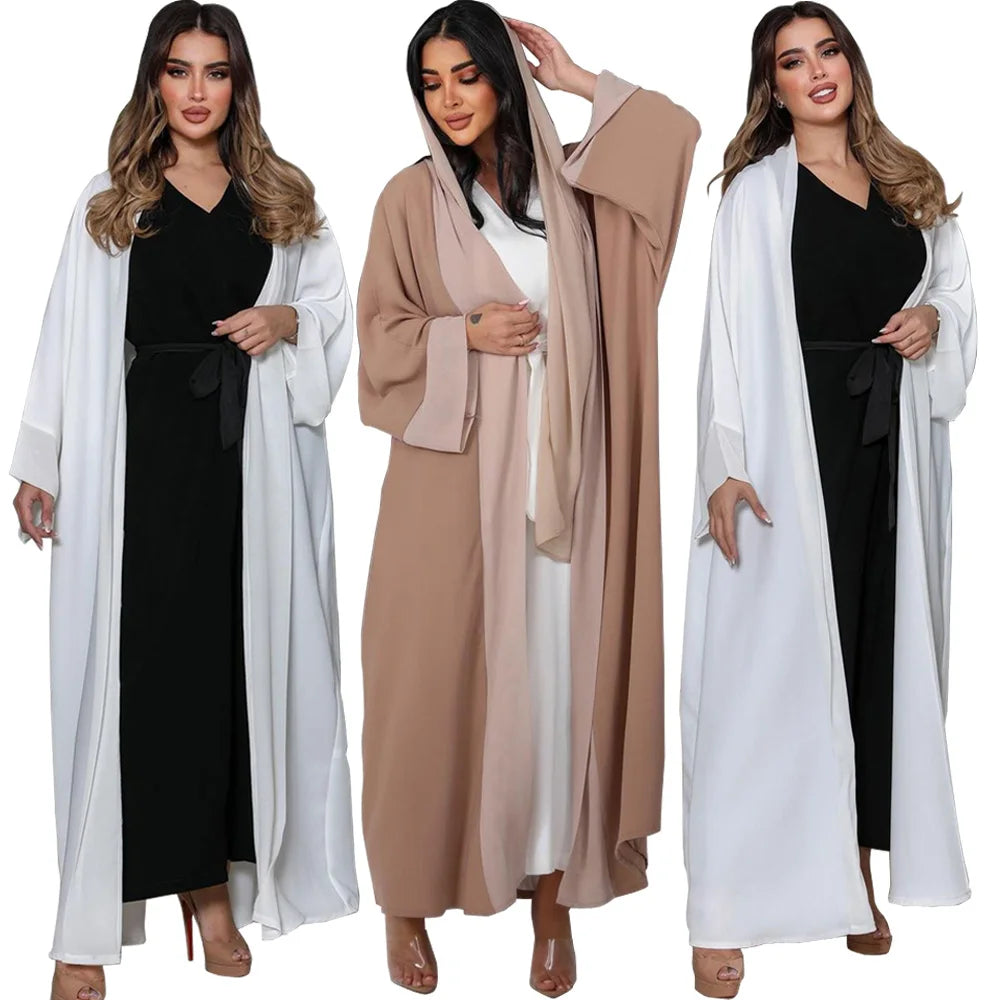 Kimono Chiffon Abayas Open Cardigan Long Maxi Dress