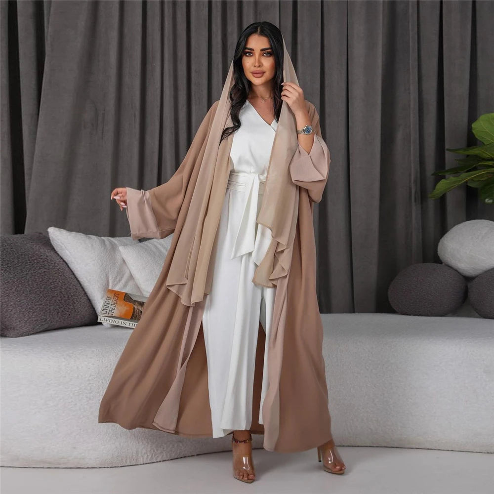 Kimono Chiffon Abayas Open Cardigan Long Maxi Dress