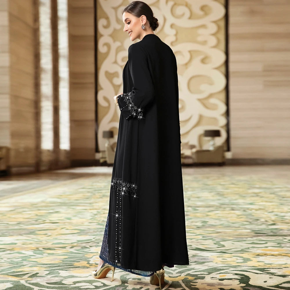 Lovely Open Abaya Luxury Women Jalabiya Kebaya