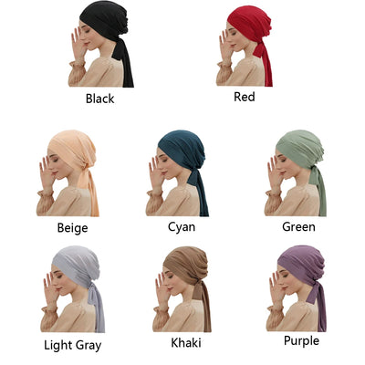 Turban Head  Long Tail Headscarf Wrap